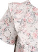 Blus i bomull med broderie anglaise och volanger, Rosa, Packshot image number 3
