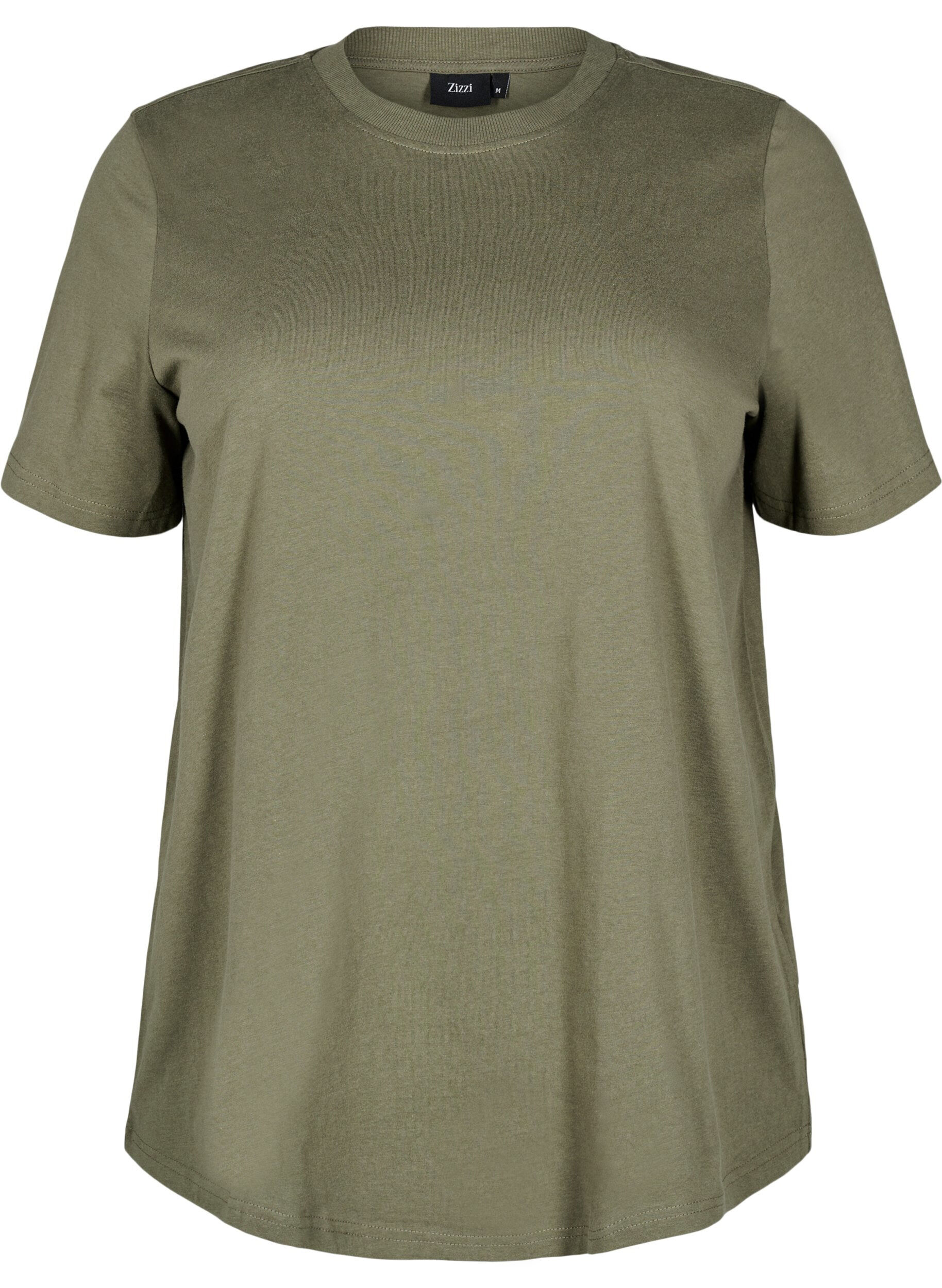 ZizziEnkel t-shirt i bomull med rund halsringning, Gr&ouml;n, Packshot image number 0