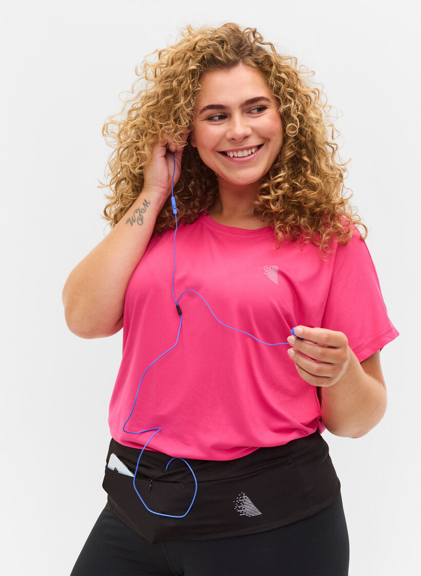 Löparbälte med reflex och fickor, Black, Model image number 0