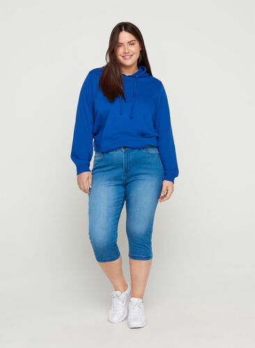 Slim fit Emily capri-jeans, Light blue denim, Model image number 0