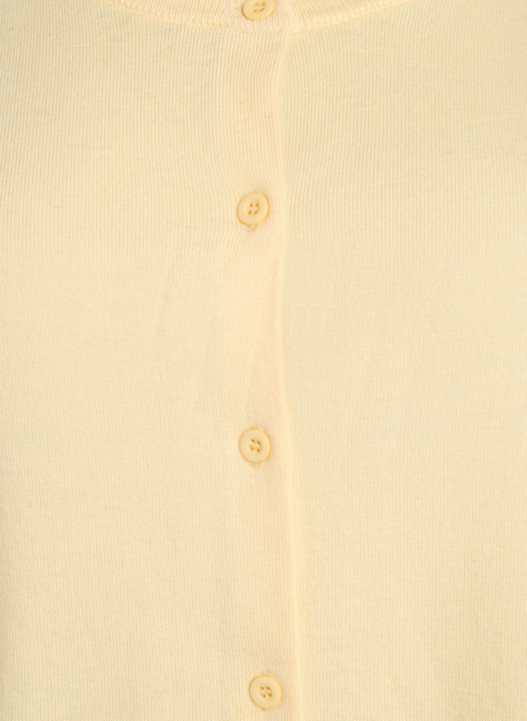 Zizzi FLASH - Finstickad kofta med rund halsringning, Gul, Packshot image number 2