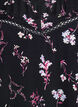 Blommig blus med korta &auml;rmar, Svart, Packshot image number 2