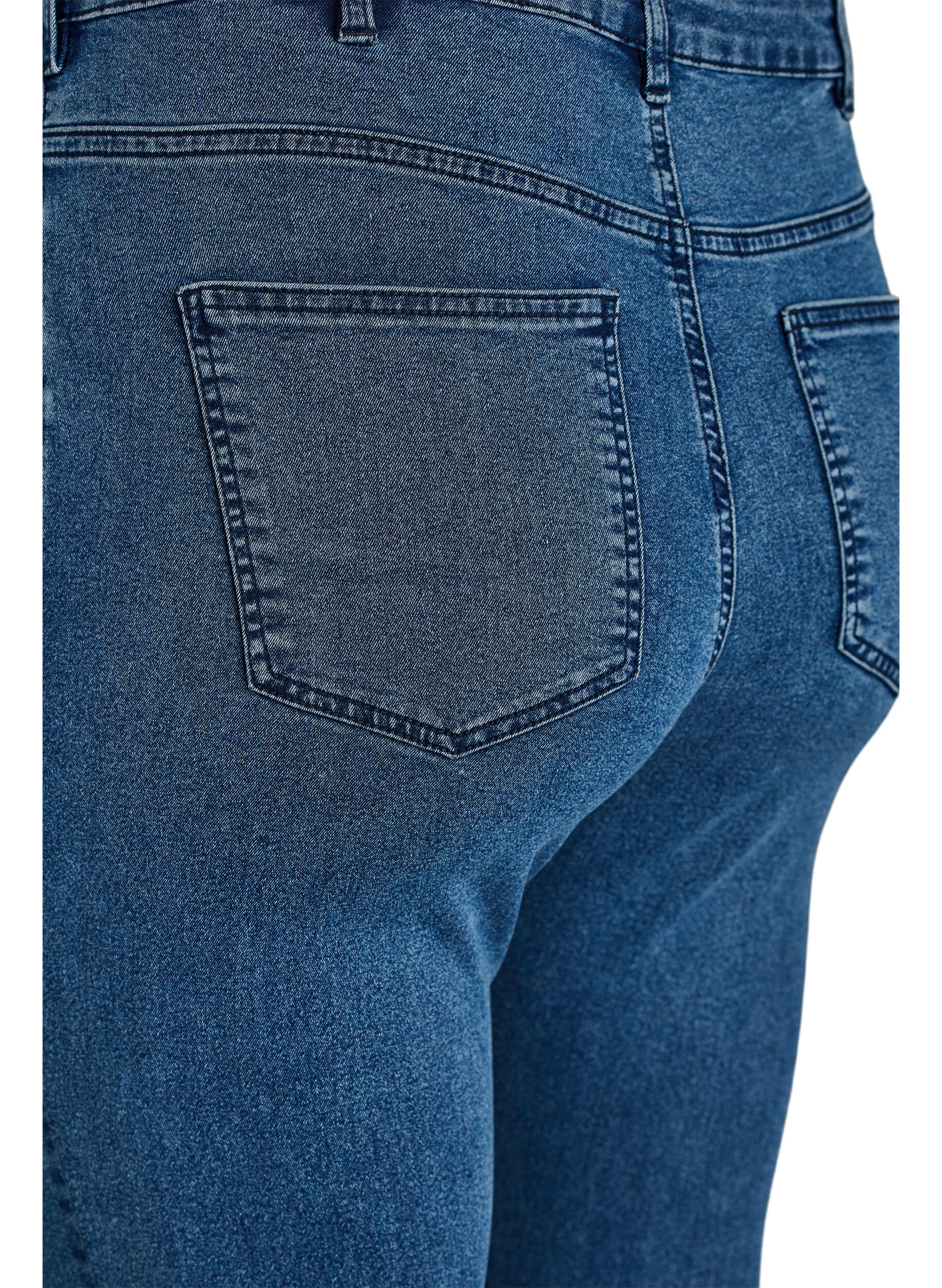 ZizziAmy jeans med h&ouml;g midja och supersmal passform, Bl&aring;, Packshot image number 3