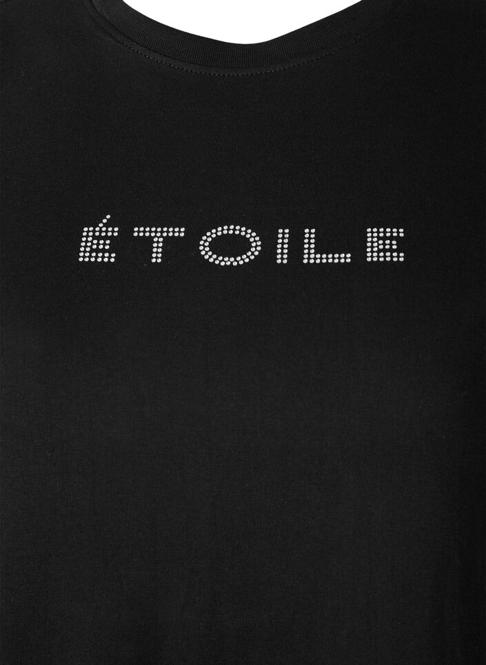T-shirt i ekologisk bomull med text, Black &Eacute;TOILE, Packshot image number 2