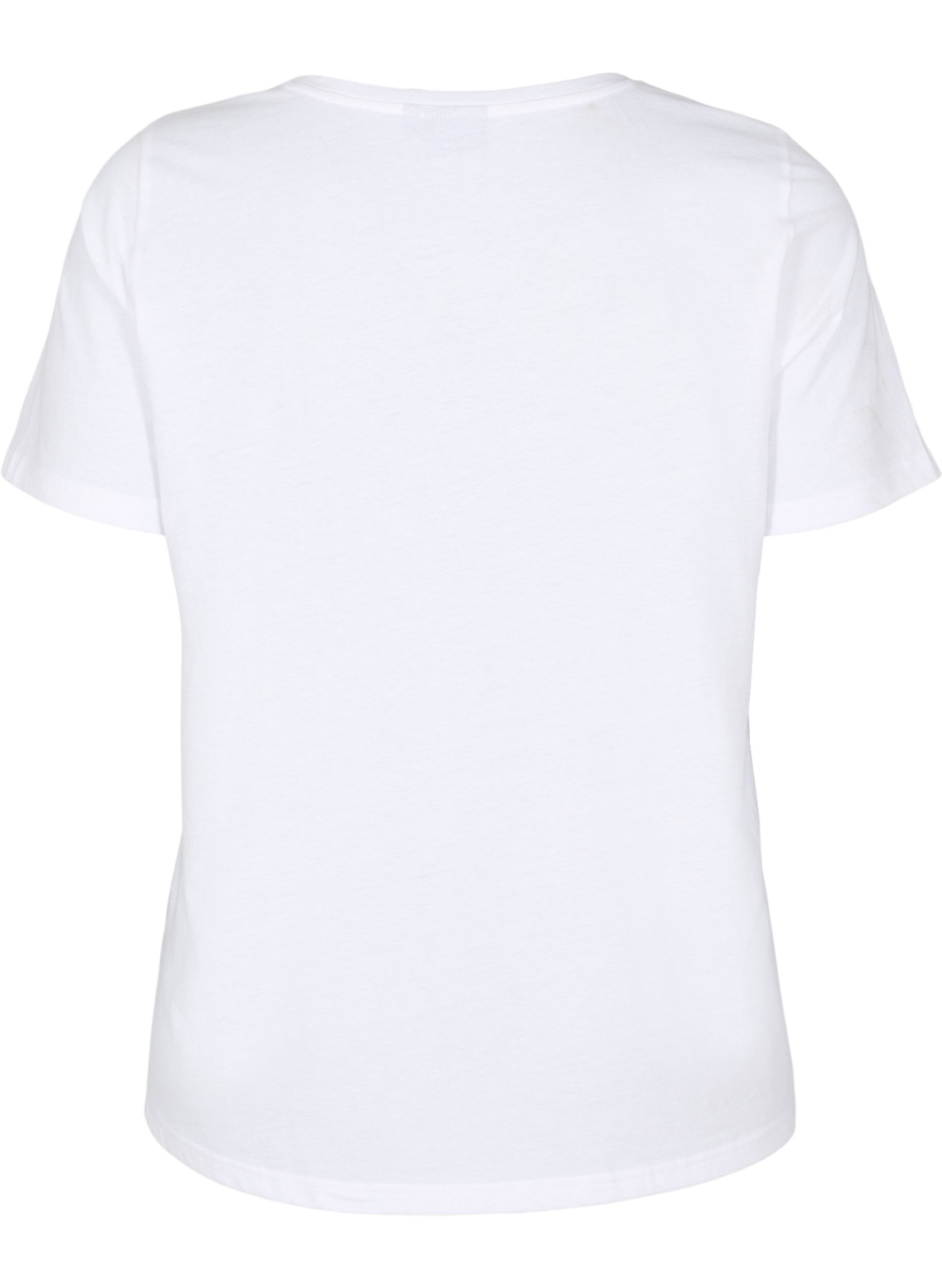 Zizzi FLASH - T-shirt med tryck, Vit, Packshot image number 1