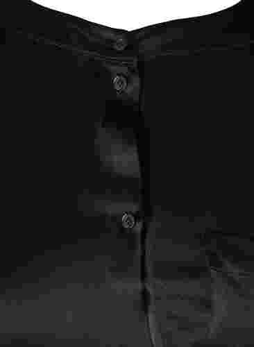 Lång skinande skjorta med slits, Black, Packshot image number 2