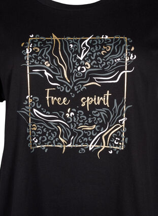 T-shirt i ekologisk bomull med guldtryck, Black W. Free, Packshot image number 2