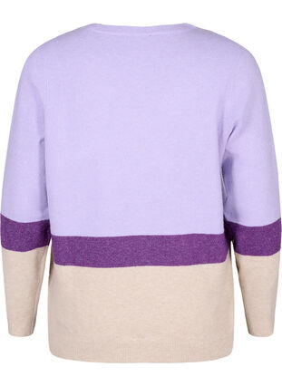 Stickad tröja med rund hals, Lavender Comb, Packshot image number 1