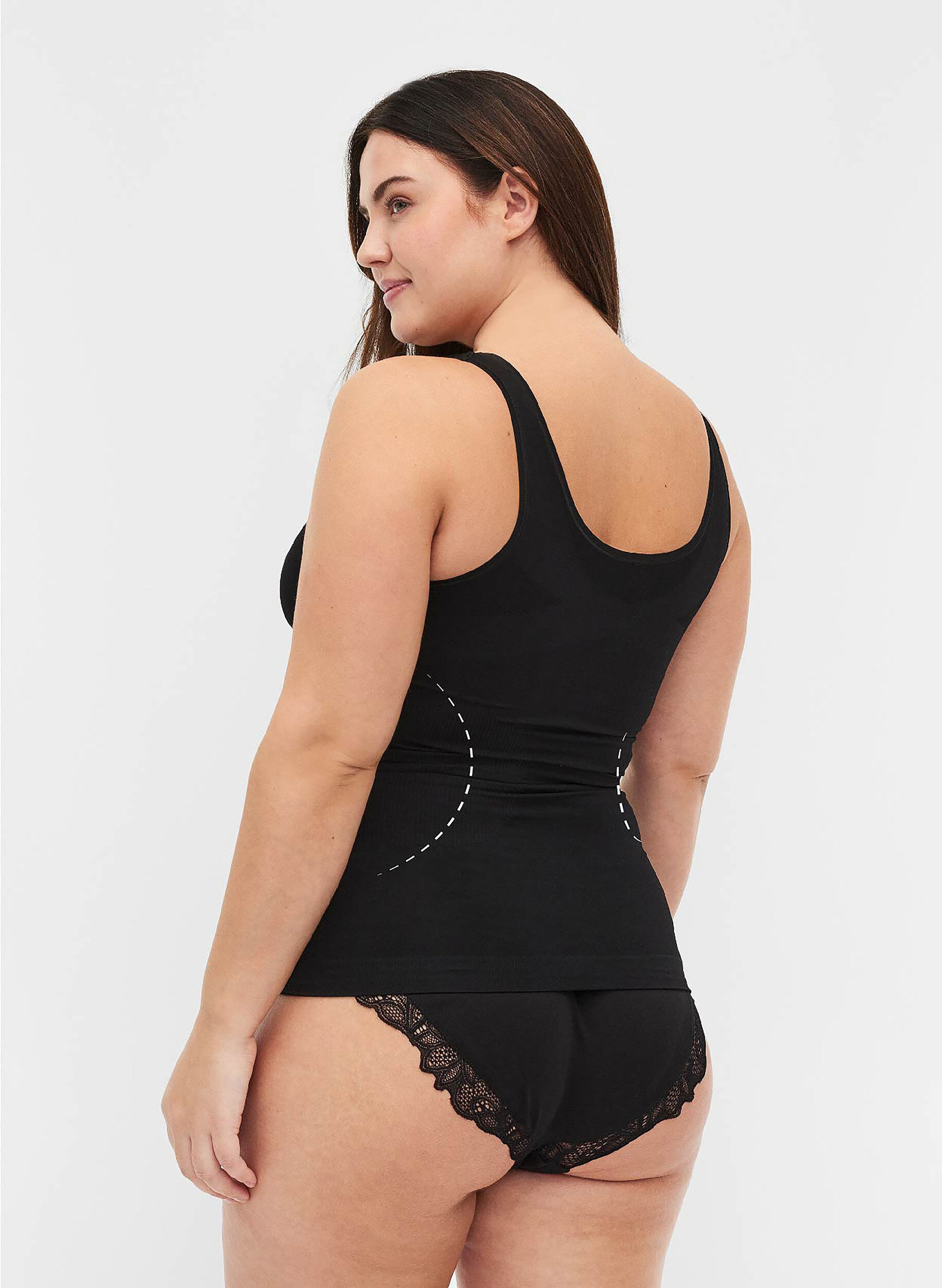 Zizzi Shapeweartopp med breda remmar, Svart, Model image number 1
