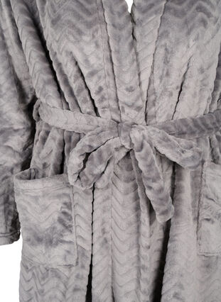 Lång morgonrock med fickor, Dark Grey, Packshot image number 2