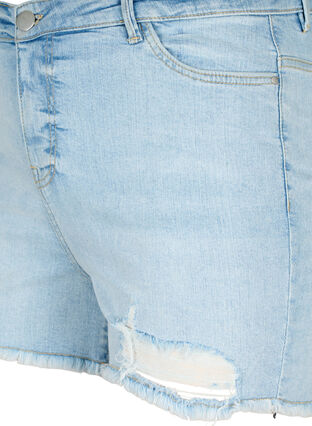 Jeansshorts med slitna detaljer, Light Blue Denim, Packshot image number 2
