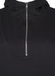 Tunika i sweatshirttyg med huva och dragkedja, Black, Packshot image number 2