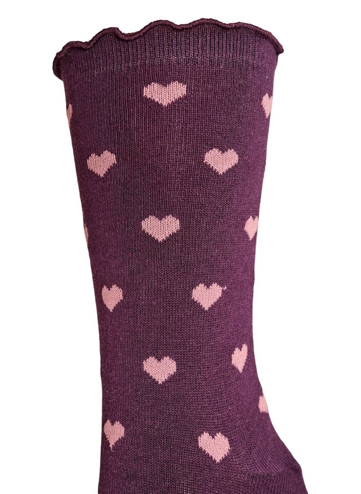 Strumpor i bomull med m&ouml;nster, R&ouml;d, Packshot image number 2