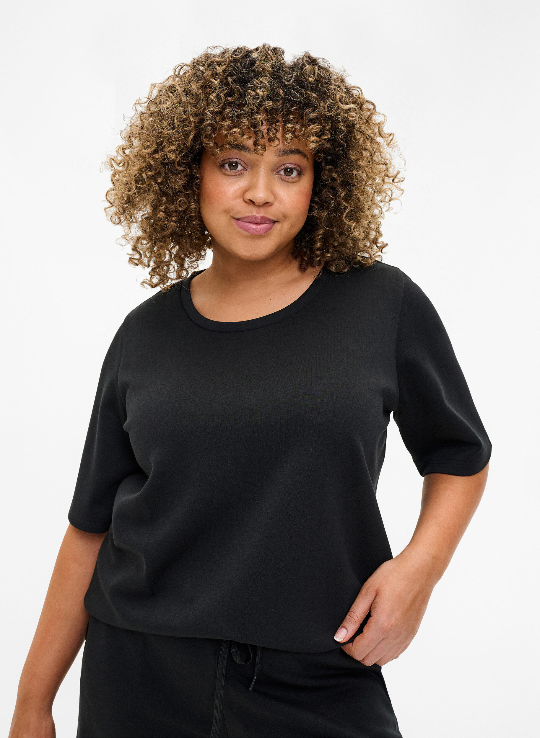 ZizziT-shirt i modalblandning, Svart, Model image number 0