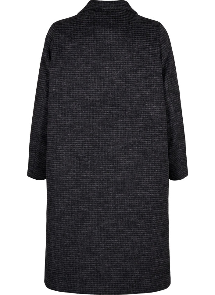 Rutig ullkappa med borstad yta, Black Comb, Packshot image number 1