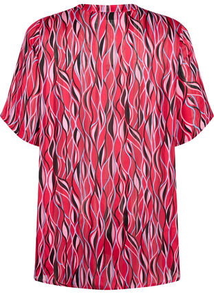 Kortärmad tunika med tryck, Fuchsia Pink AOP, Packshot image number 1