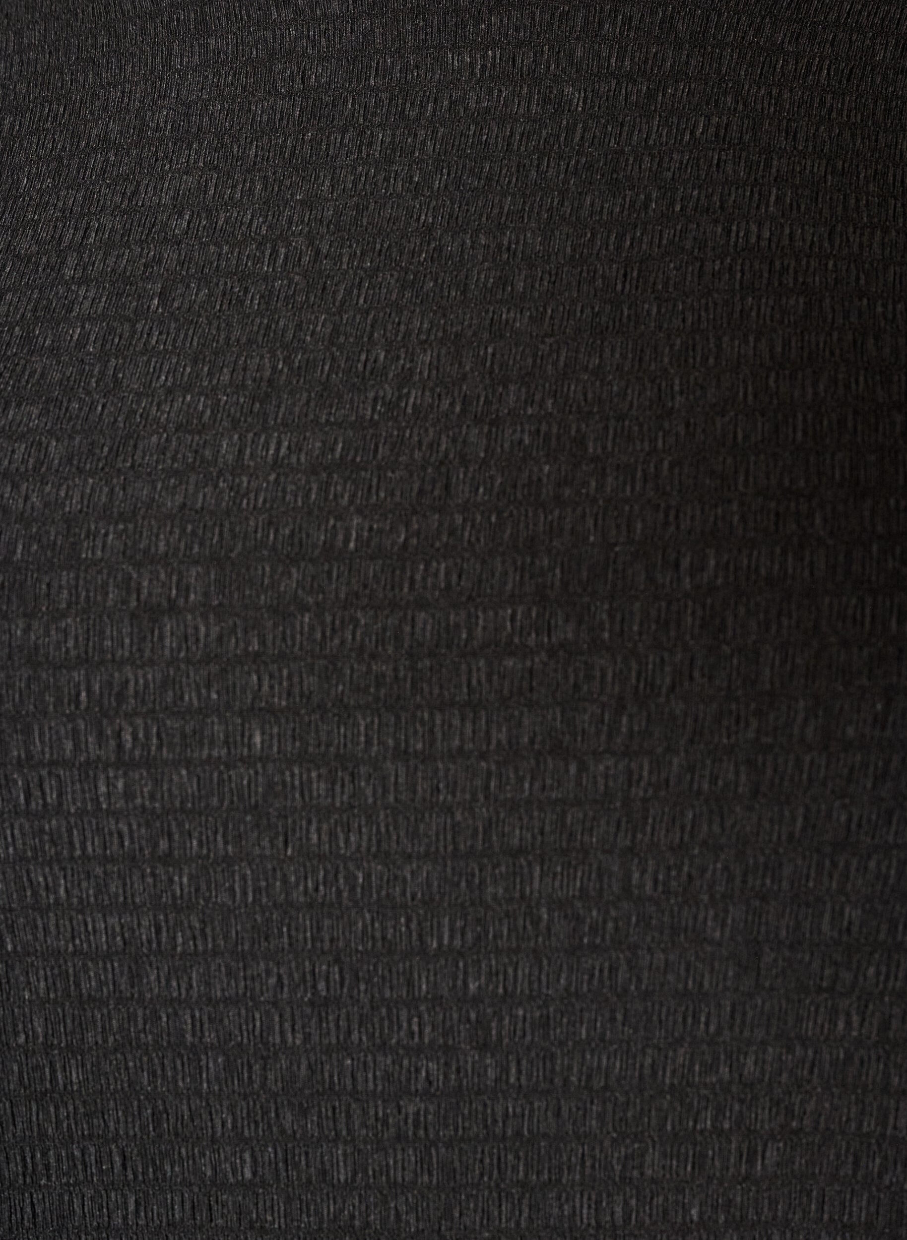 ZizziTexturerad blus med v&aring;giga kanter, Svart, Packshot image number 2