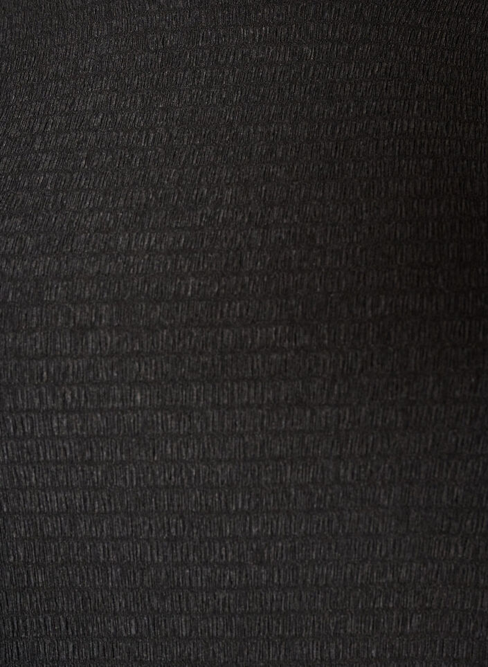 Texturerad blus med v&aring;giga kanter, Svart, Packshot image number 2