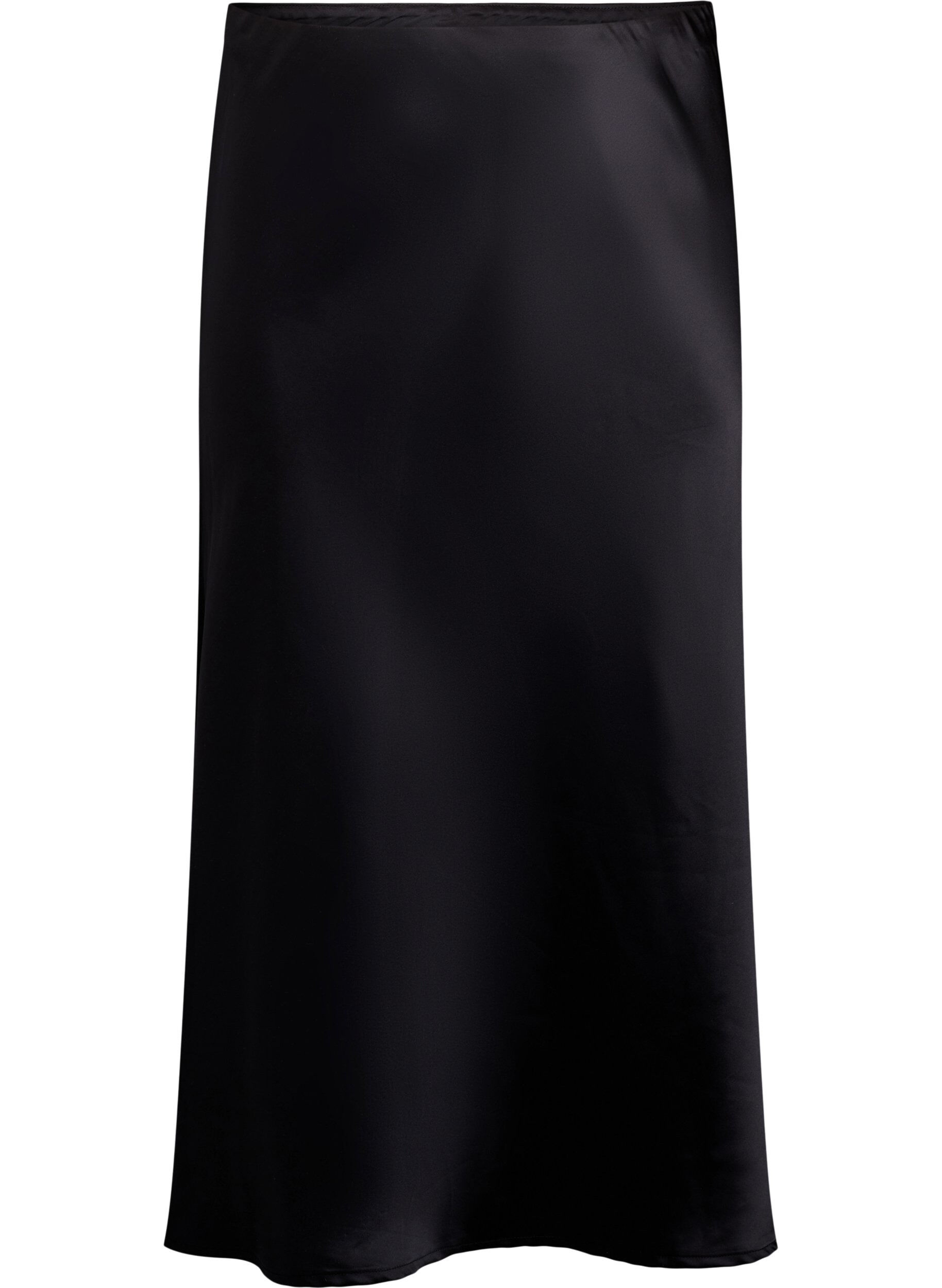 ZizziMidikjol i satin, Svart, Packshot image number 0