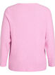 Melerad stickad blus med rund hals, Rosa, Packshot image number 1