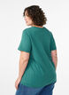 Enkel t-shirt i bomull med rund halsringning, Gr&ouml;n, Model image number 2