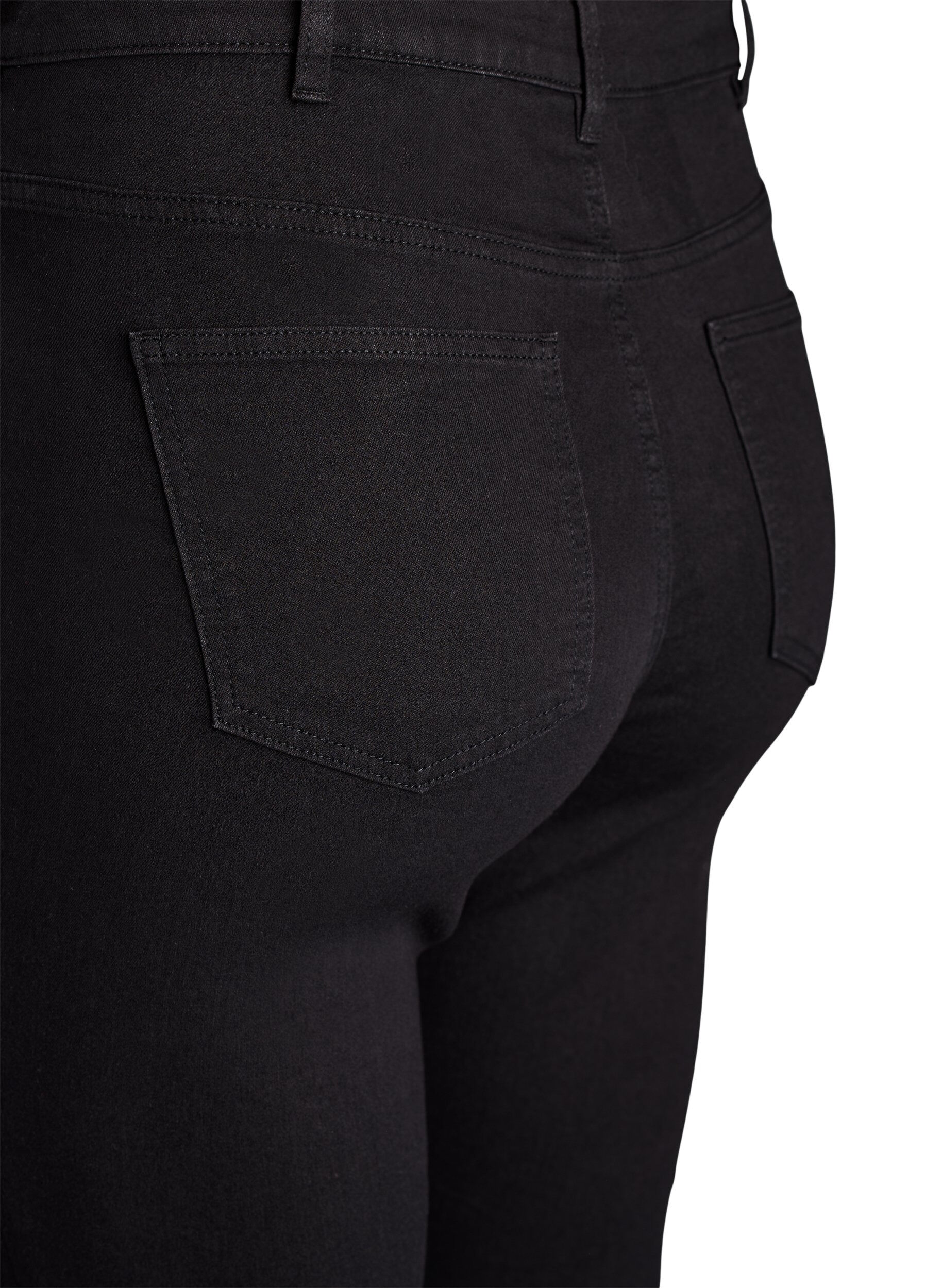 ZizziAmy jeans med h&ouml;g midja och supersmal passform, Svart, Packshot image number 3