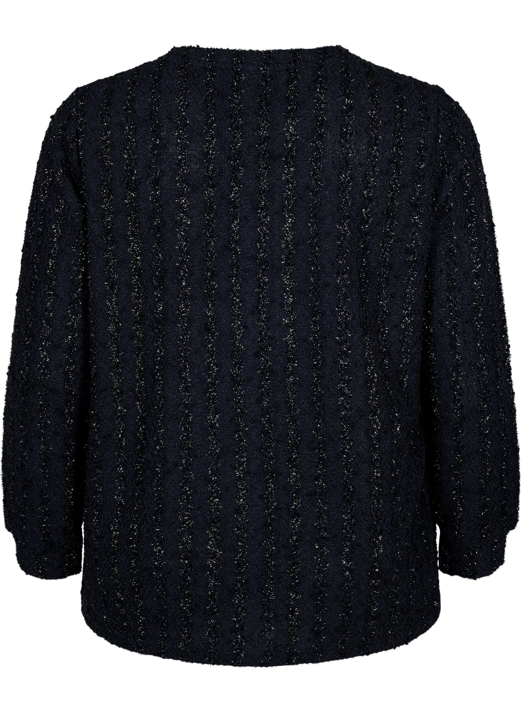 Zizzi Blus med skimrande struktur, Svart, Packshot image number 1