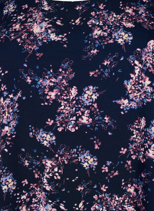 FLASH - blus med kort ärm och tryck, Navy Rose Flower, Packshot image number 2