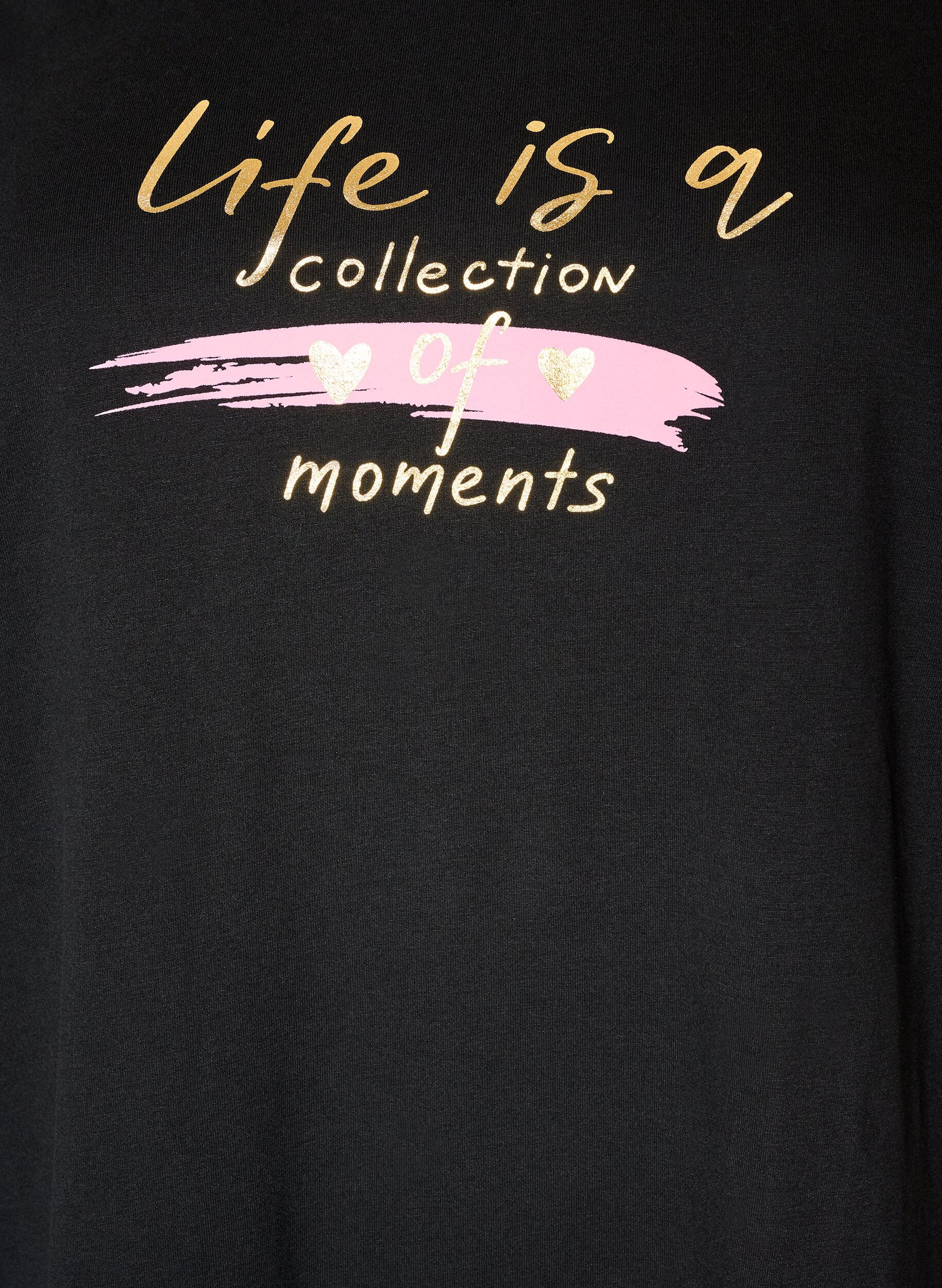 ZizziT-shirt med motiv, Svart, Packshot image number 2