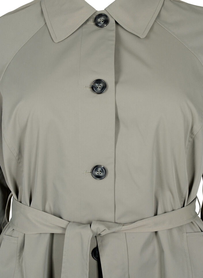 Trenchcoat med fickor och skärp, Sea Spray, Packshot image number 2