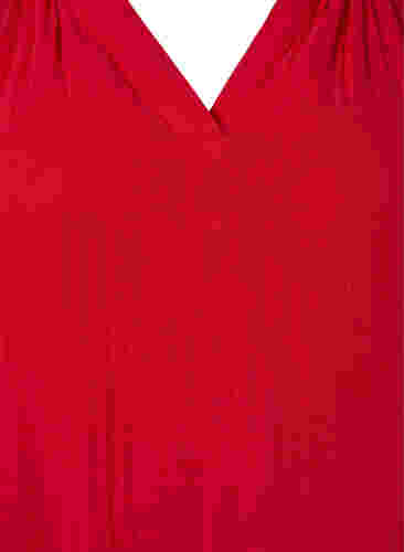 Midiklänning med korta ärmar i bomull, Barbados Cherry, Packshot image number 2