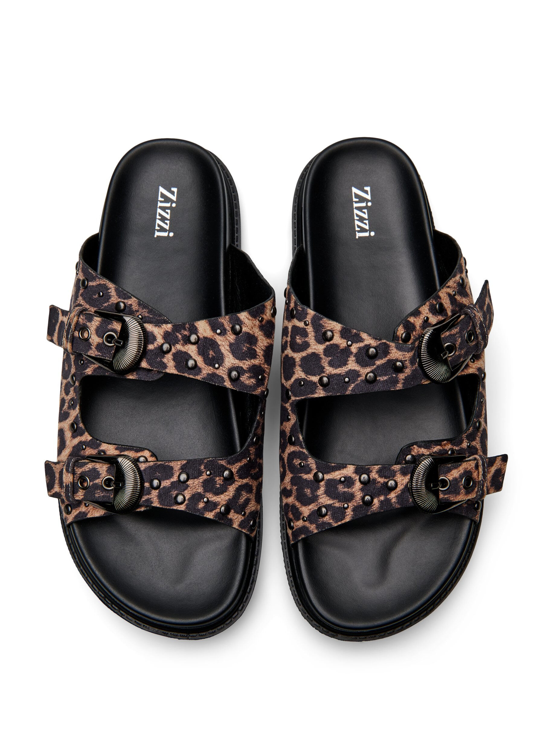 Zizzi Wide fit - Sandal med nitar, Brun, Packshot image number 2