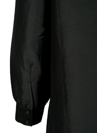 Enfärgad skjorta med volanger, Black, Packshot image number 3
