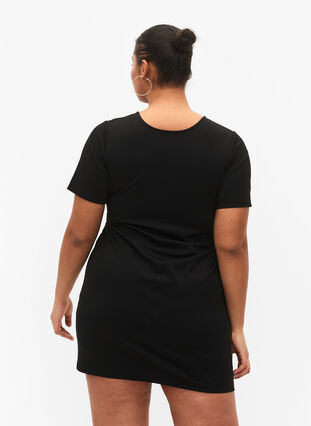 Vändbar klänning med stringdetalj, Black, Model image number 1