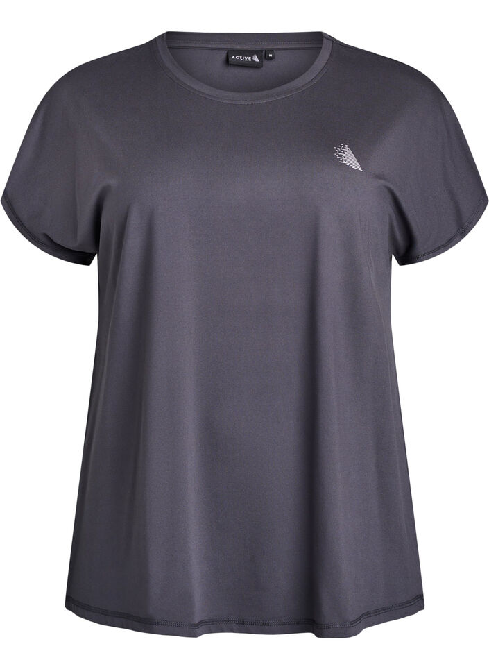 Enf&auml;rgad tr&auml;nings-T-shirt, Gr&aring;, Packshot image number 0