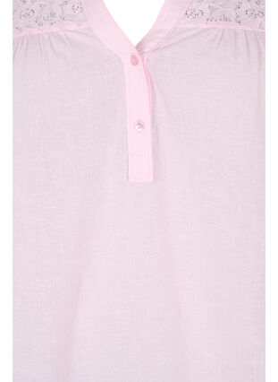 Bomullsblus med spetsdetaljer, Pink-A-Boo, Packshot image number 2