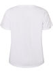 T-shirt i bomull med tryck, Vit, Packshot image number 1