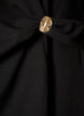 Blus med asymmetrisk drapering och 3/4-&auml;rmar, Svart, Packshot image number 3