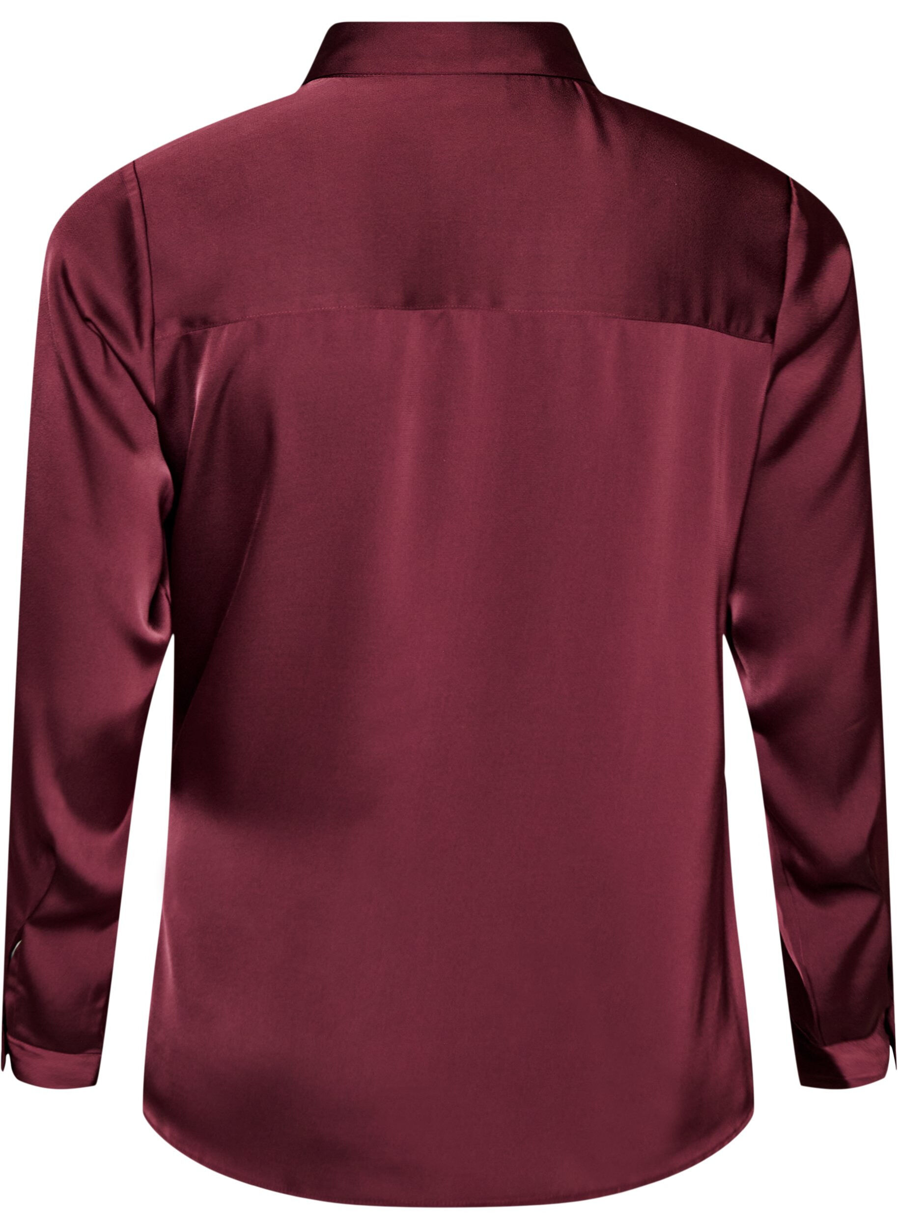 ZizziBlus i satinlook med omlotteffekt, R&ouml;d, Packshot image number 1