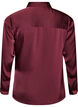 Blus i satinlook med omlotteffekt, R&ouml;d, Packshot image number 1