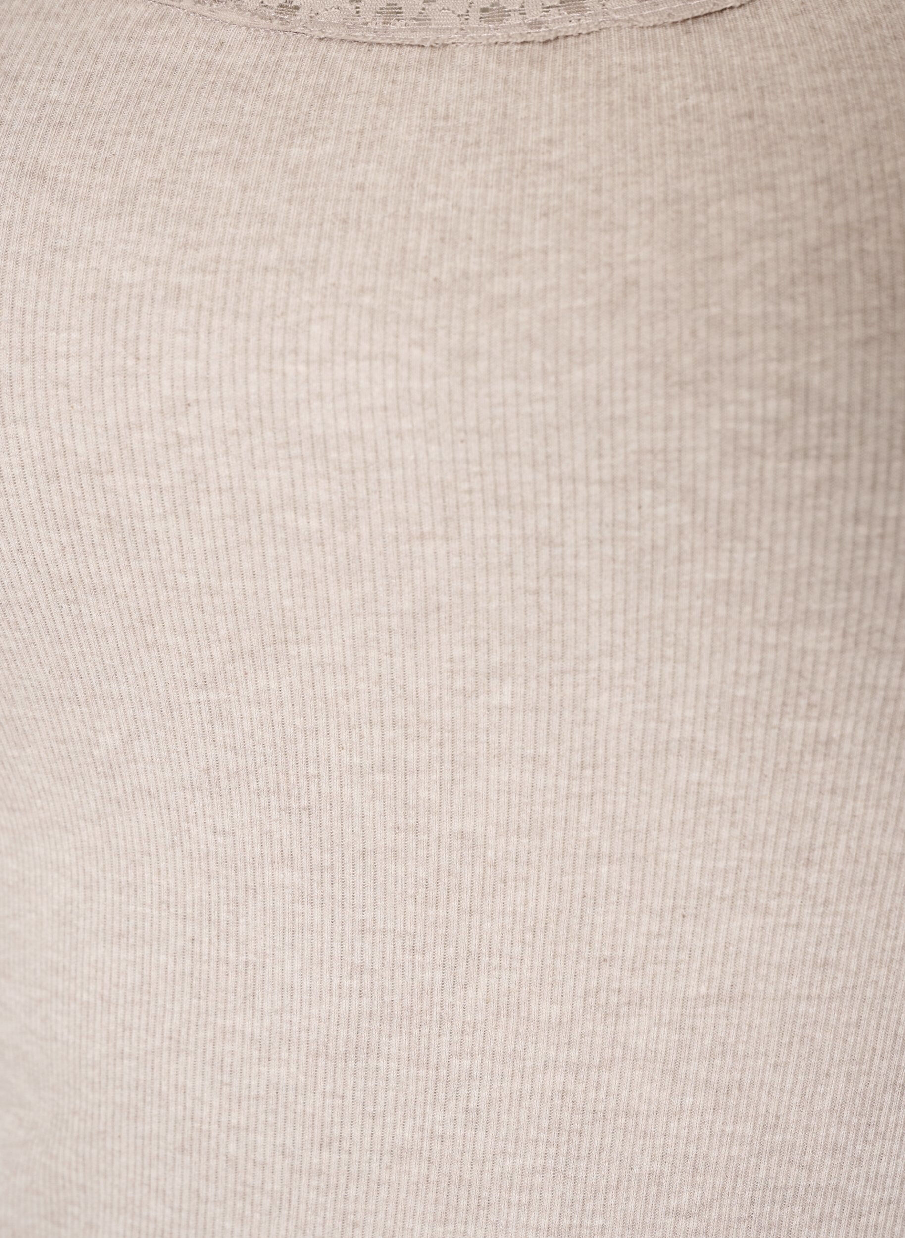 ZizziRibbad topp med spetskant, Beige, Packshot image number 2