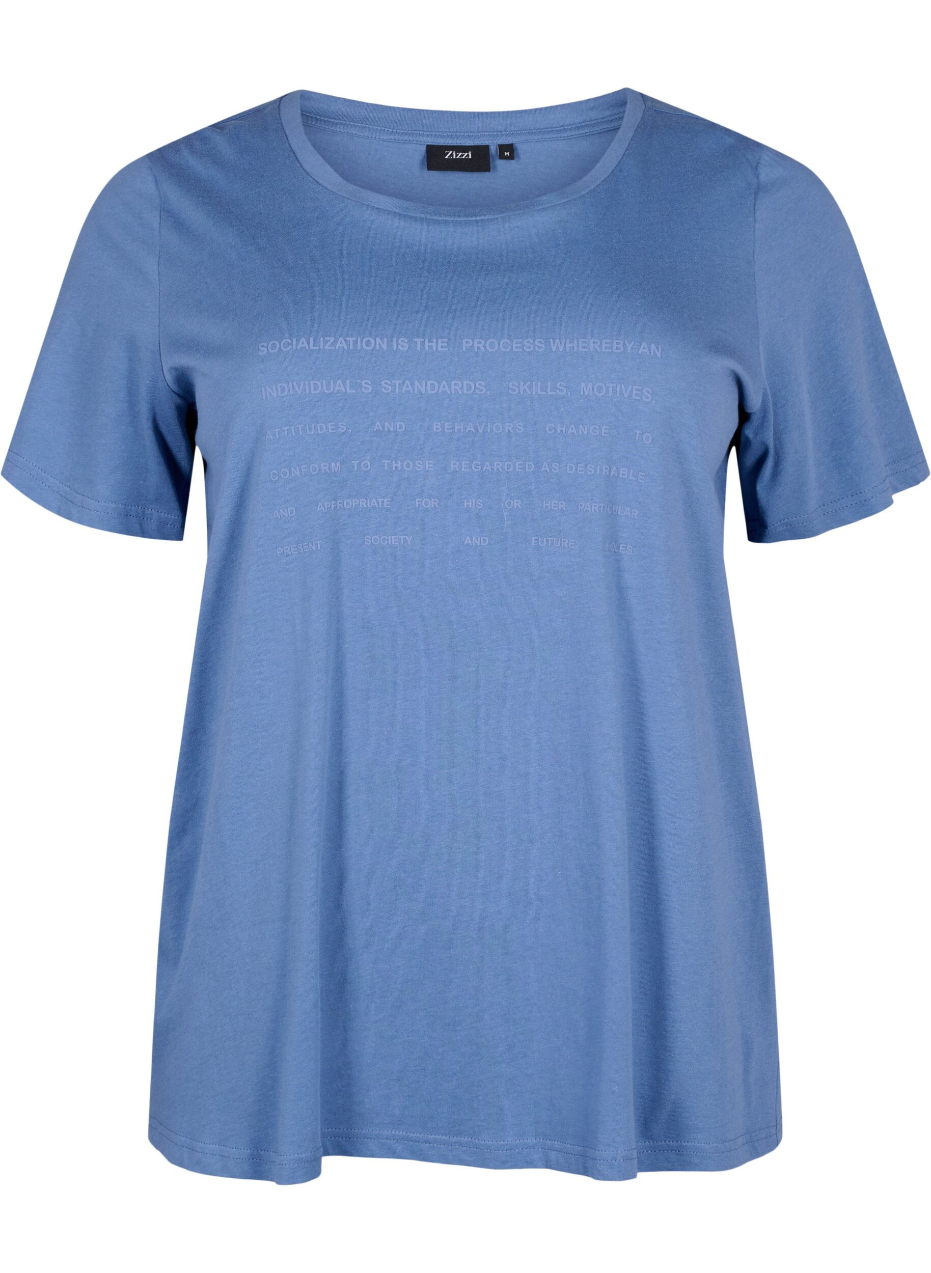 Zizzi T-shirt med textmotiv, Moonlight B. W.Navy, Packshot image number 0