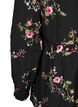 L&aring;ng&auml;rmad blus med blomm&ouml;nster, Svart, Packshot image number 3