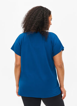 Tränings t-shirt med v-ringning och lös passform, Blue Opal, Model image number 1