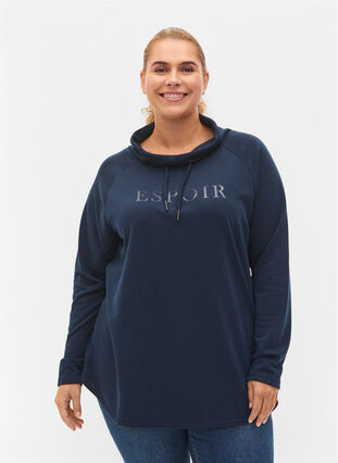 Sweatshirt med hög krage, Navy Blazer, Model image number 0