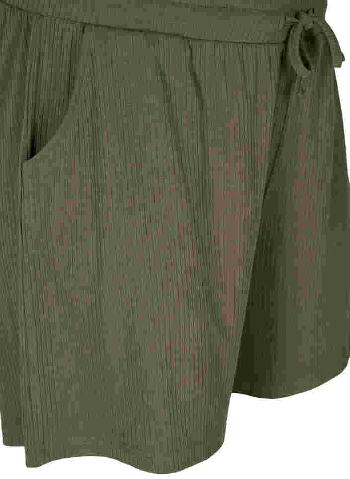 Ribbade shorts med fickor, Dusty Olive, Packshot image number 2