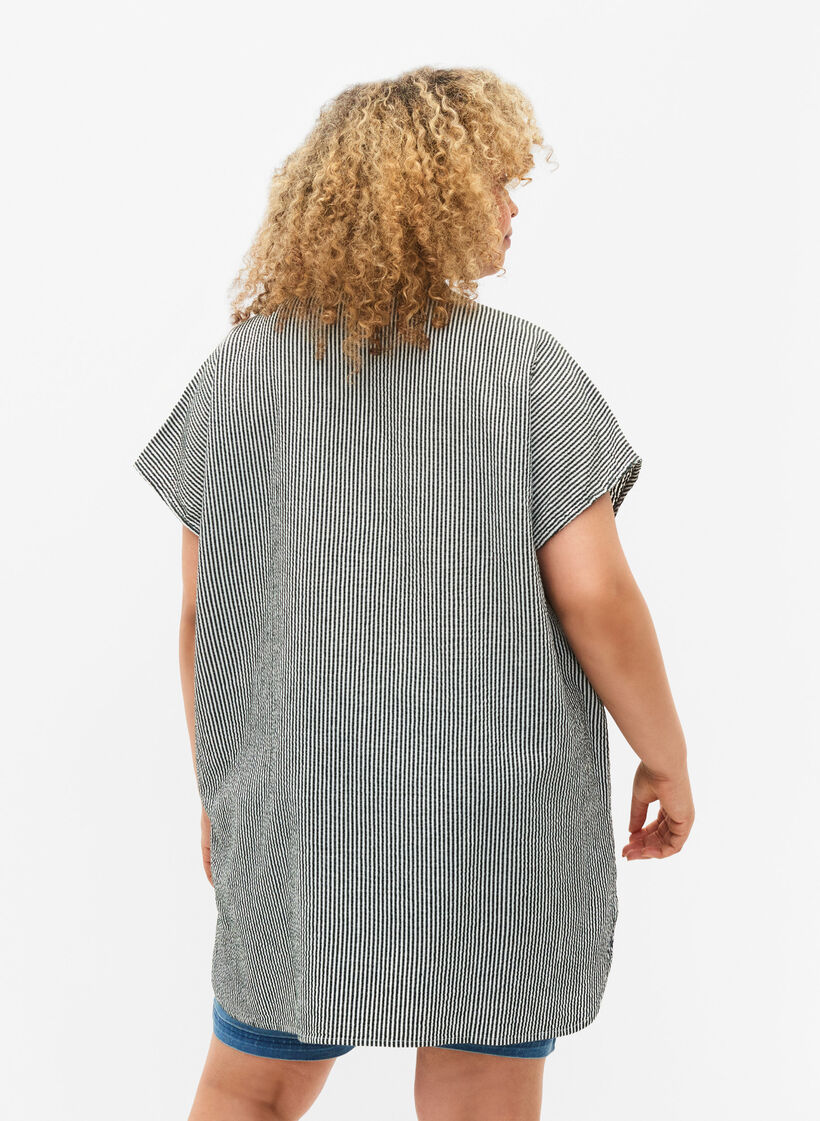 Randig skjorta i bomull med korta ärmar, Scarab Stripe, Model image number 1