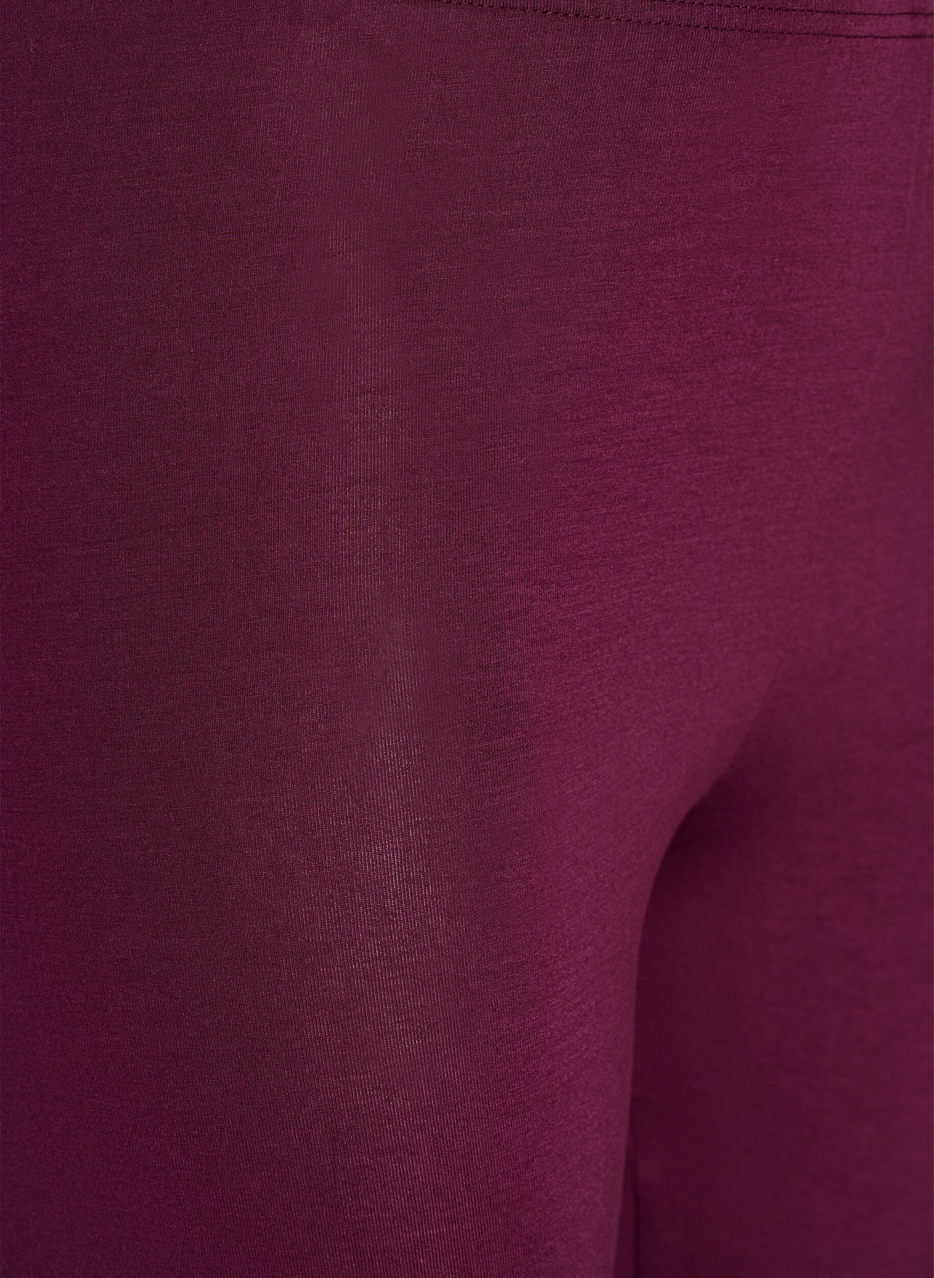ZizziBasic leggings i viskos, M&ouml;rk Bordeaux, Packshot image number 2