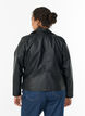 Imiterat l&auml;der biker jacka, Svart, Model image number 2