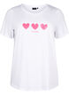 T-shirt i bomull med rund halsringning och tryck, B. White W. Hearts, Packshot image number 0